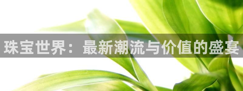开丰娱乐平台官网网址：珠宝世界：最新潮流与价值的盛宴