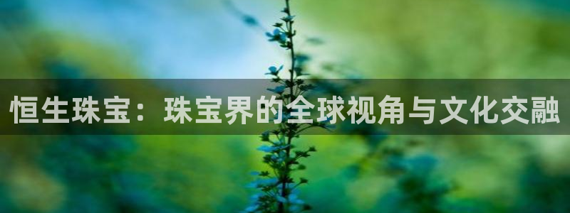 开丰娱乐登入地址在哪查：恒生珠宝：珠宝界的全球视角与文化交融