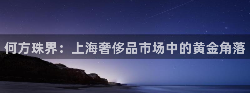 开丰娱乐千67五壹叁八：何方珠界：上海奢侈品市场中的黄金角落